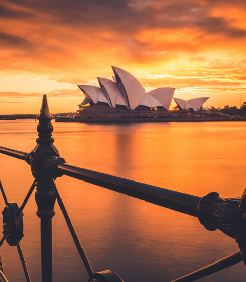 Official Statistics: Sydney Opera House in sunset from a bridge